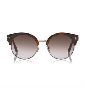 $445 Tom Ford Havana Alissa Sunglasses